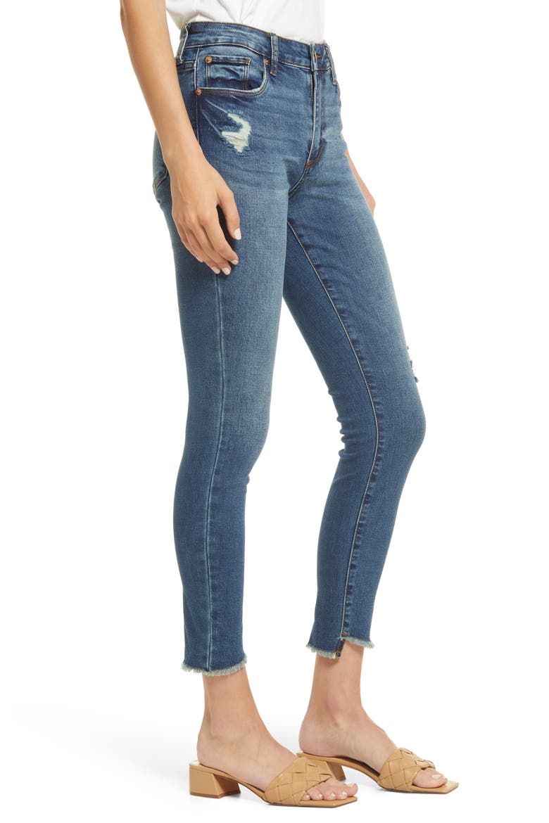 Ellie High Waist Fray Hem Ankle Skinny Jeans, Alternate, color, SEPULVEDA