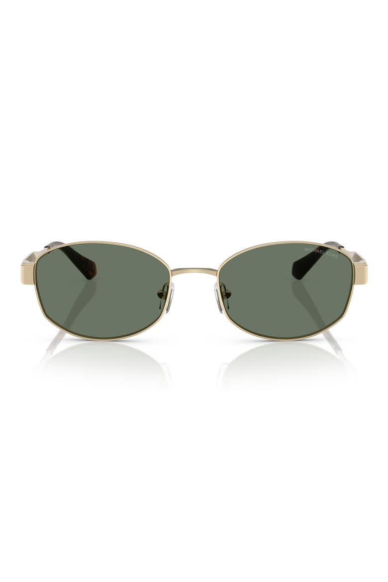 56mm Oval Sunglasses, Main, color, GREEN/ GOLD