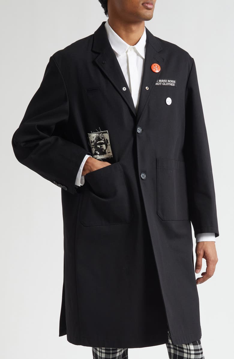 Undercover Embroidered Patch Coat, Main, color, Black