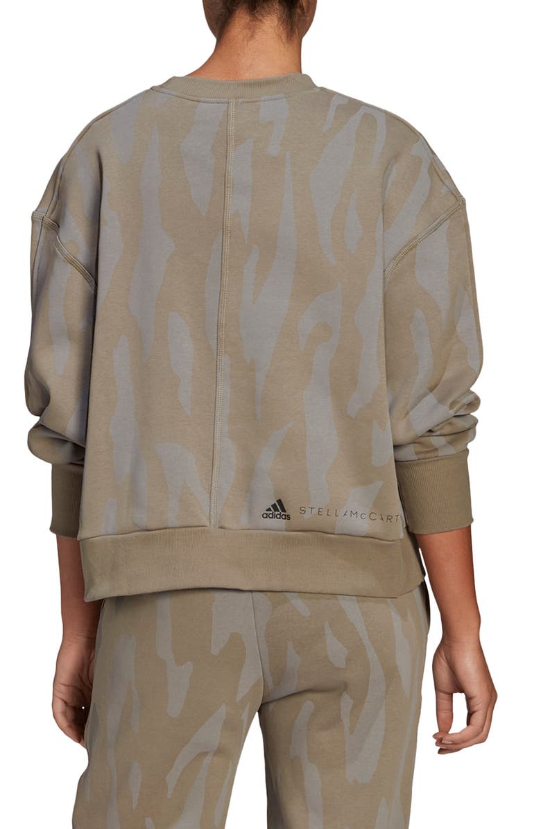 adidas by Stella McCartney Animal Print Sweatshirt, Alternate, color, 