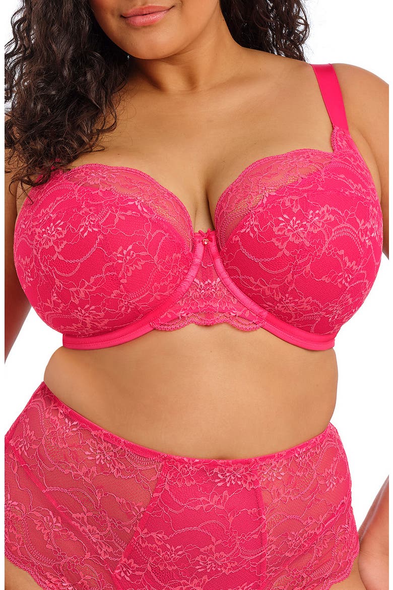 Darcie Full Figure Underwire Padded Half Cup Bra, Main, color, AZALEA