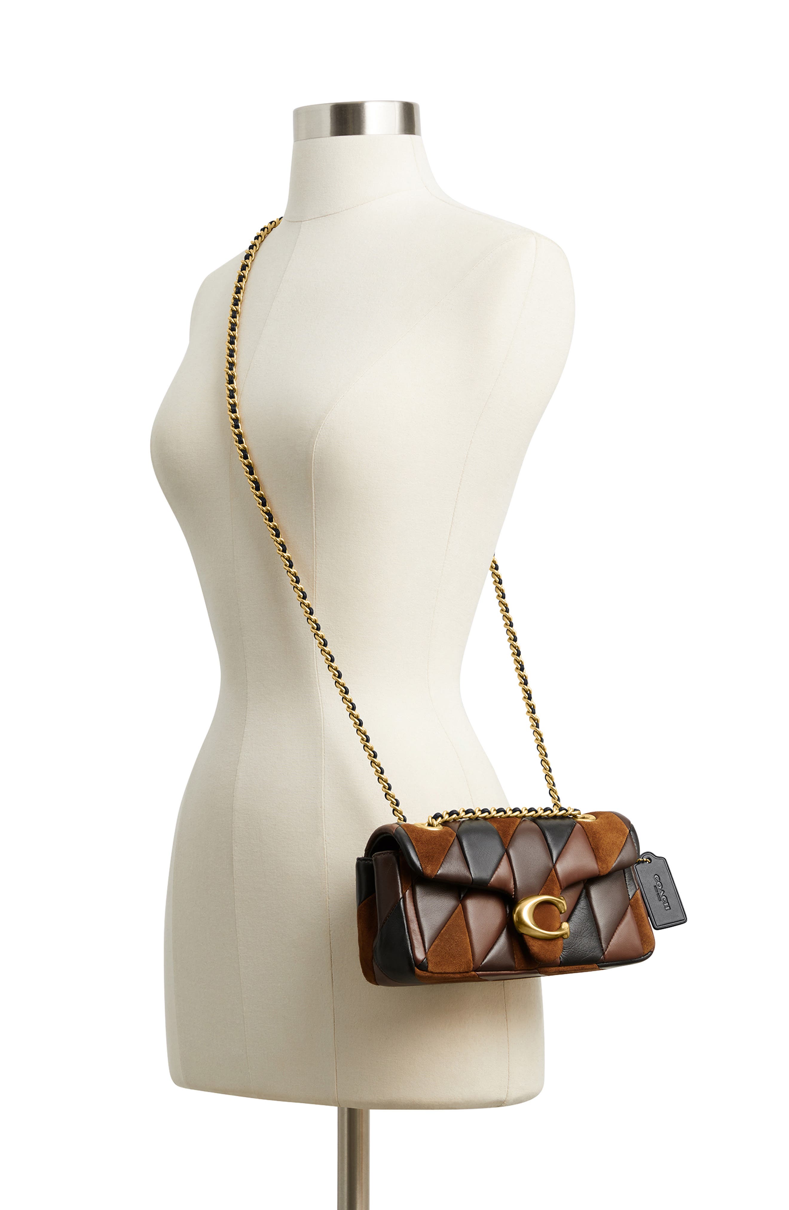 COACH Tabby 20 Quilted Patchwork Leather Shoulder Bag, Alternate, color, B4/Maple Shadow Brow