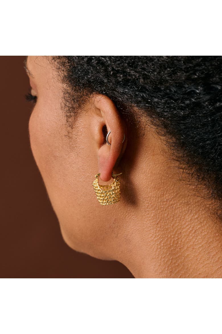 Jiya Basket Shaped Earrings, Alternate, color, Gold