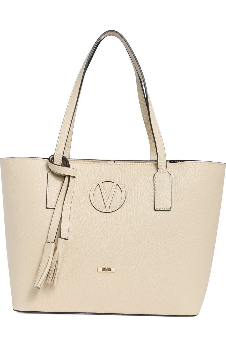VALENTINO BY MARIO VALENTINO Soho Medallion Leather Tote, Main, color, Milk