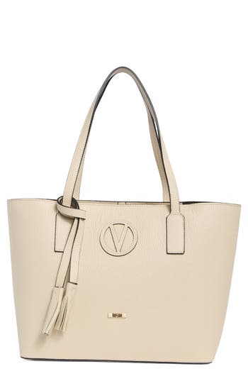 Valentino By Mario Valentino Soho Medallion Leather Tote In White