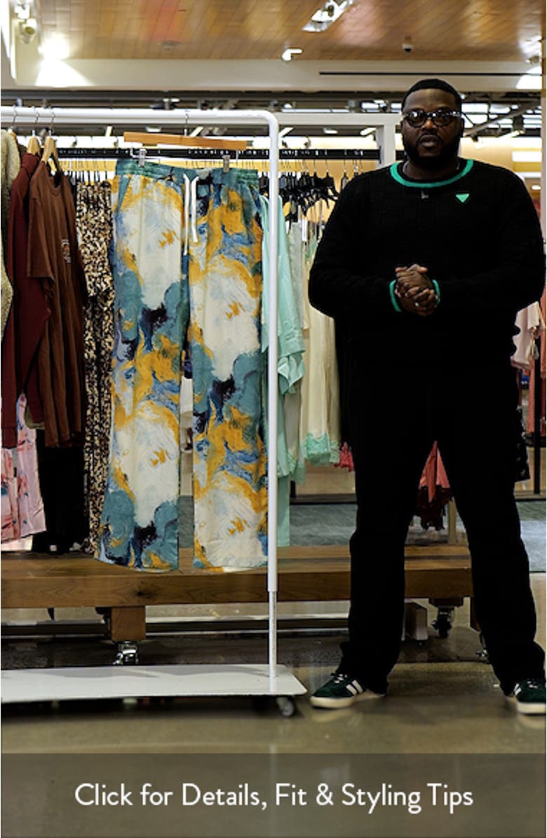 Vincent Abstract Print Drawstring Pants, sales video thumbnail