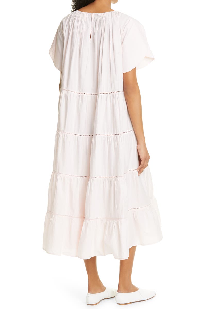 Merlette Alegre Tiered Pima Cotton Poplin Midi Dress, Alternate, color,