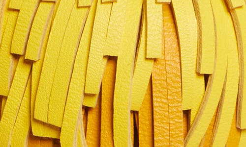 Zimmermann Crab Fringe Leather Bag Charm In Yellow