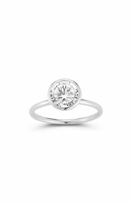 GLAZE JEWELRY Round Moissanite Solitaire Ring