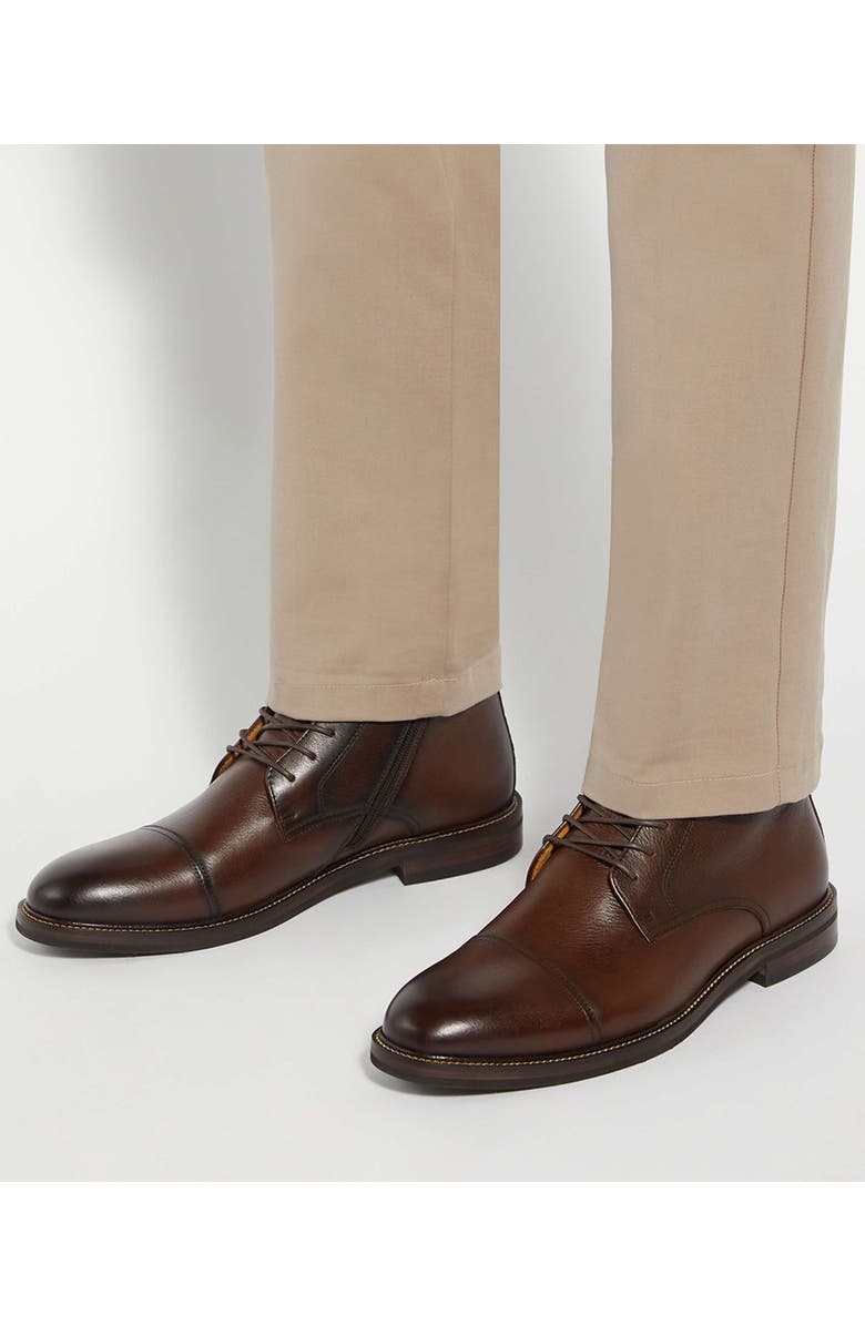 Dune London Matias Cap Toe Boot, Alternate, color, Brown