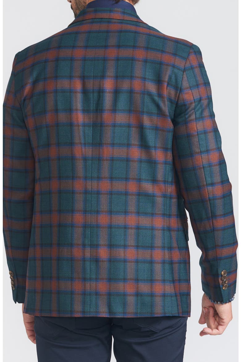 Plaid Print Wool Blend Sport Coat, Alternate, color, BLUE