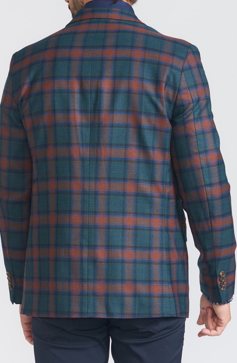 CRICKETEER Plaid Print Wool Blend Sport Coat, Alternate, color, Blue