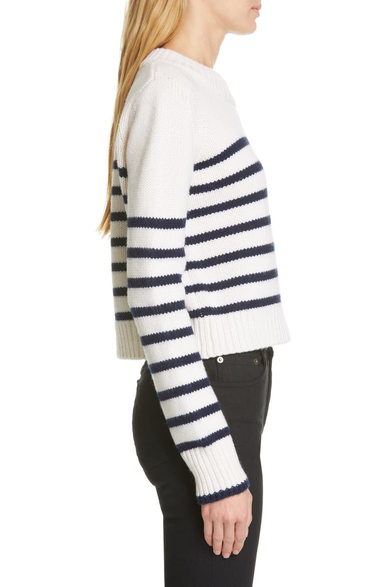 Mini Maren Wool & Cashmere Sweater, Alternate, color, CREAM/ NAVY
