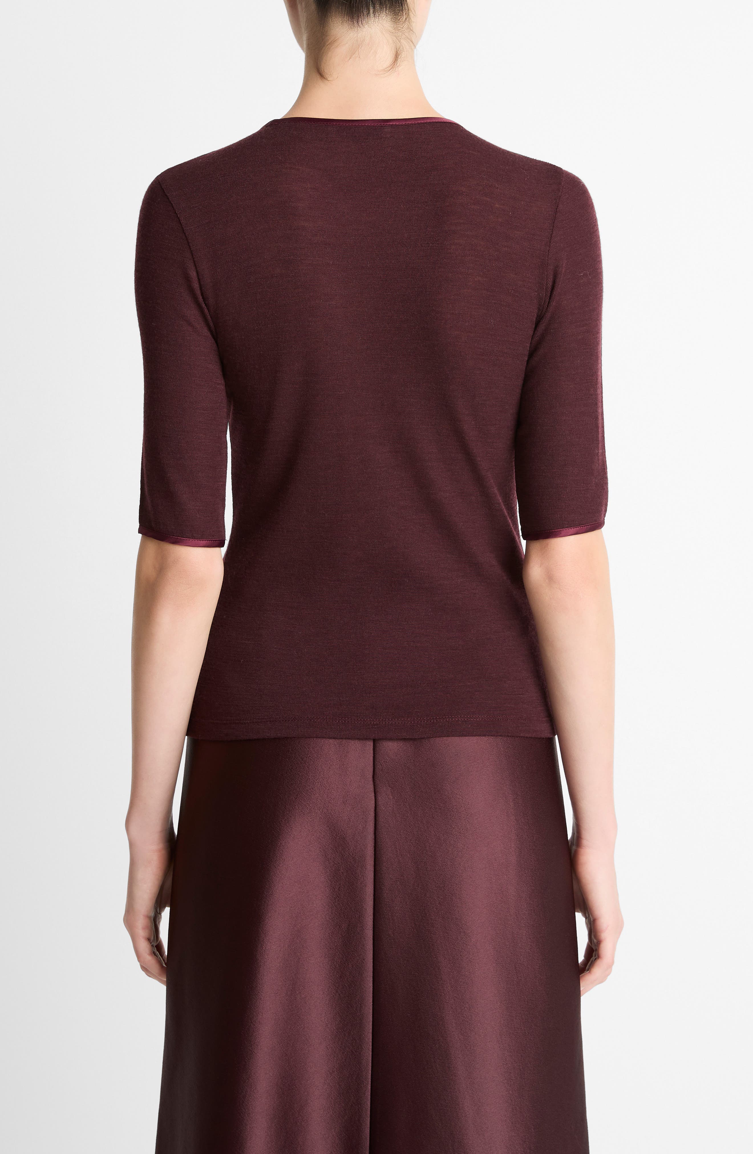 Satin Trim Wool Top - image 2