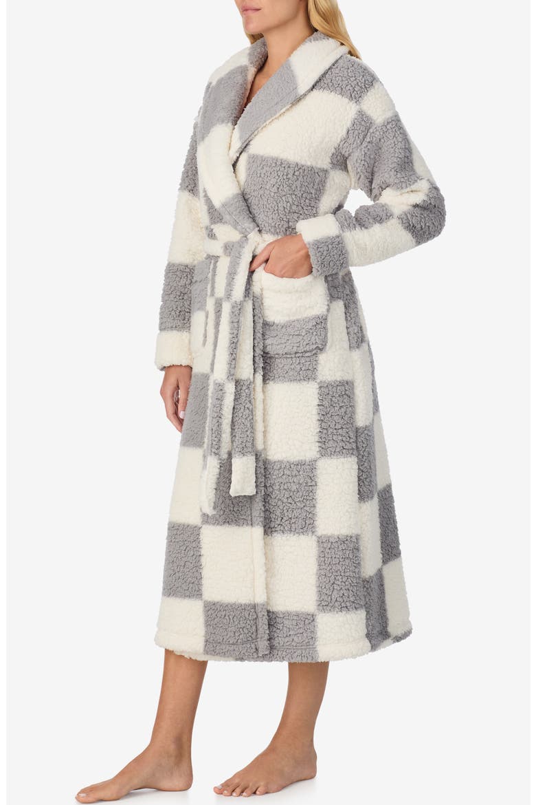 Checkered Robe, Alternate, color, GREY CHECK