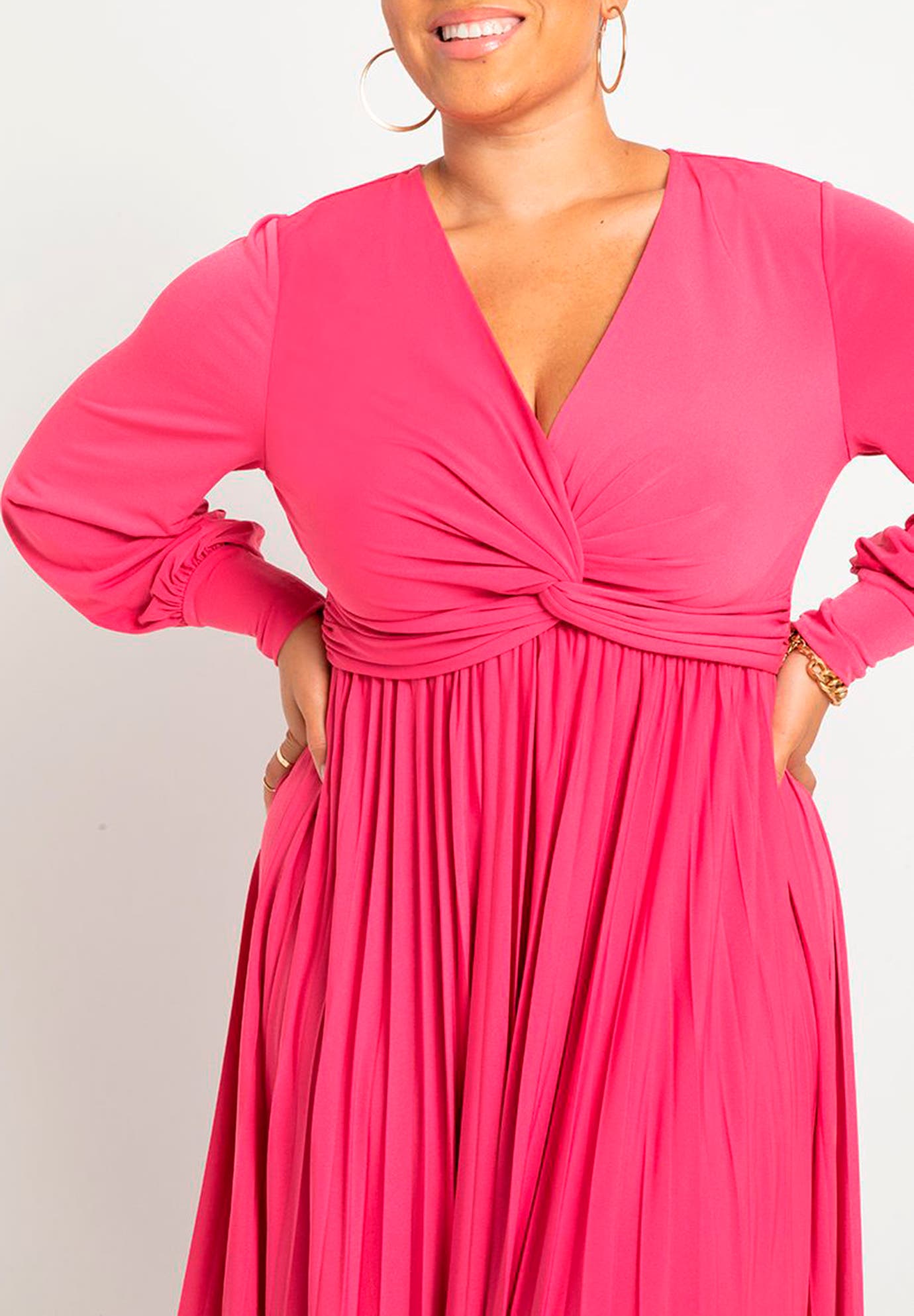 Knot Front Pleated Skirt Dress - image 2