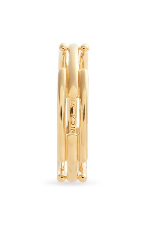 Monica Vinader Gold Signature Link Stacking Ring In 18ct Gold Vermeil