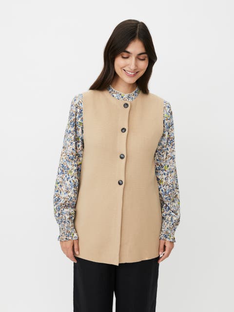 MaLinbine Longline Sleeveless Cardigan