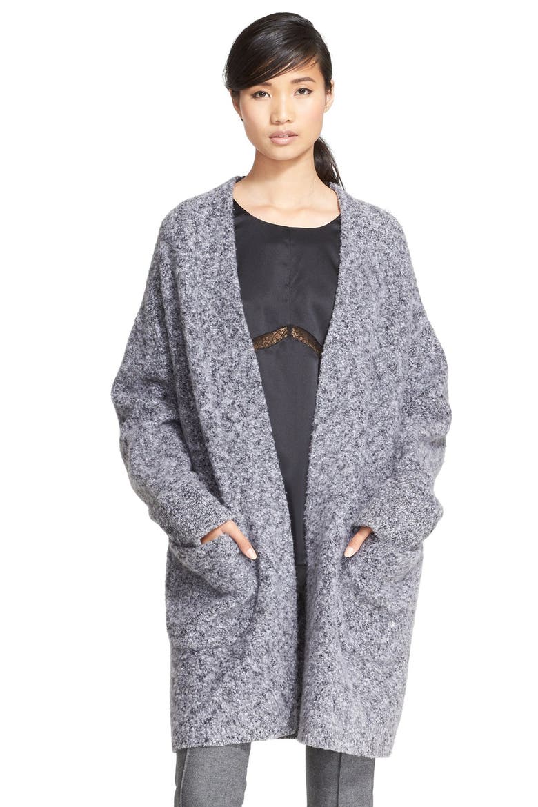 'Diana' Wool Blend Sweater Coat, Main, color, CHARCOAL