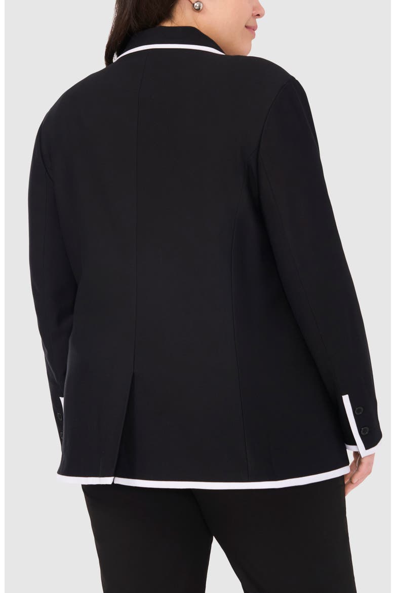 Tipped Knit Blazer, Alternate, color, RICH BLACK 060