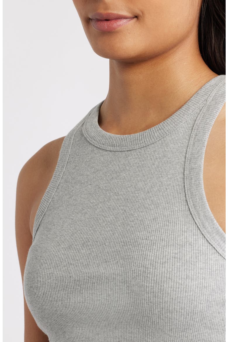 Rib Stretch Cotton Tank, Alternate, color, LIGHT GREY MELANGE