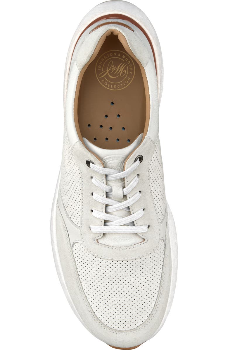 Johnston & Murphy Briley Perforated Sneaker, Alternate, color, Ivory Full Grain