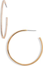 Nordstrom Pavé Cubic Zirconia Hoop Earrings