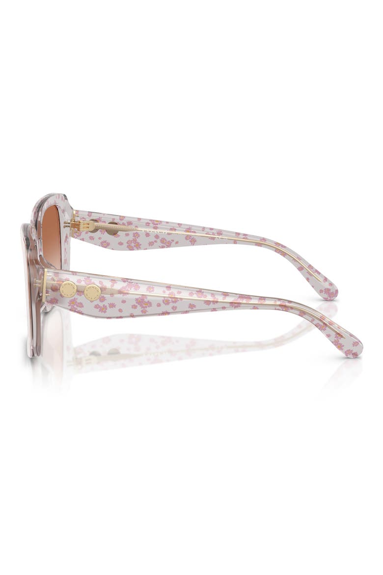 54mm Gradient Square Sunglasses, Alternate, color, TRANSPARENT PINK FLORAL / PINK