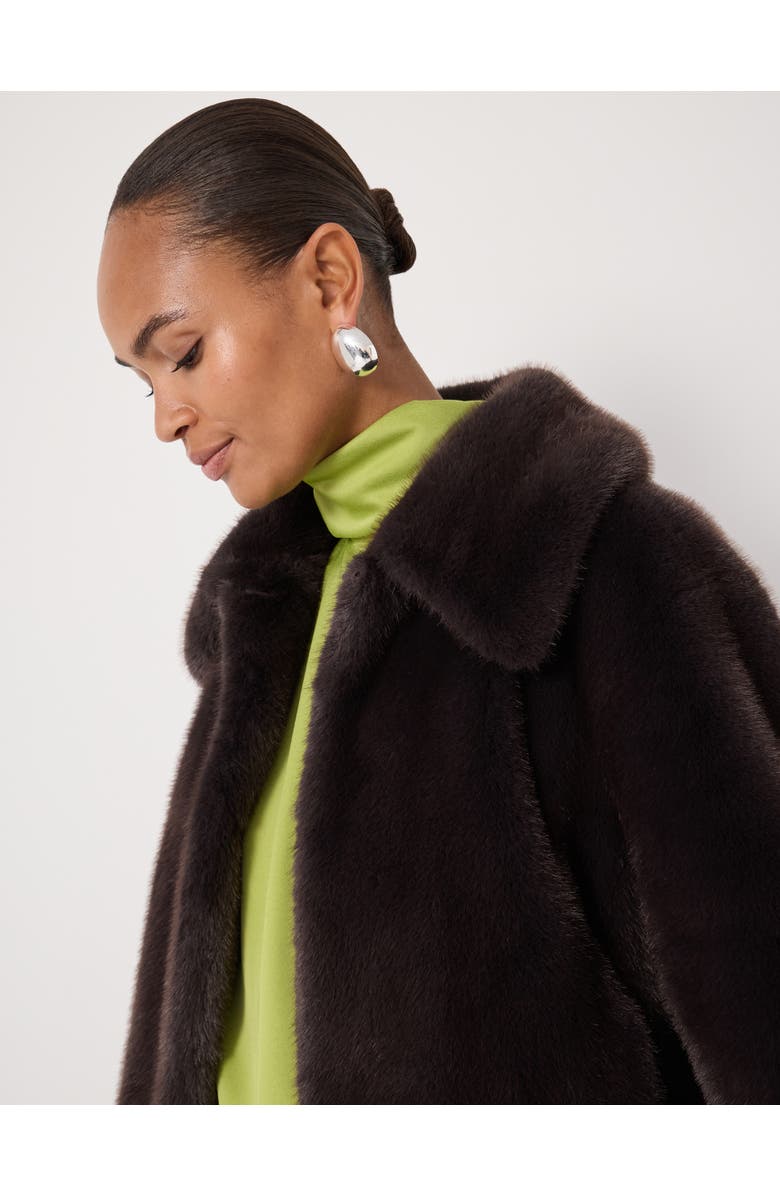 Hush Freya Faux Fur Coat, Alternate, color, Chocolate Brown