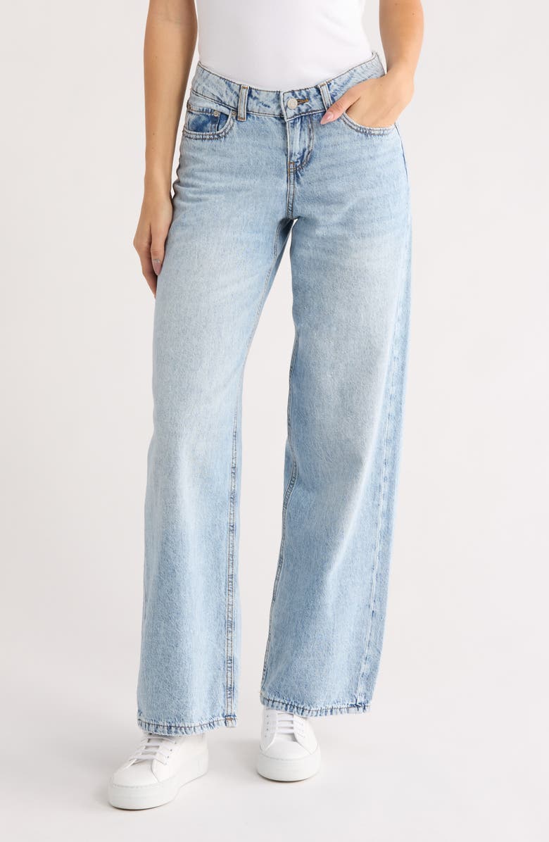 JJXX Tokyo Low Rise Wide Leg Jeans, Main, color, Light Blue Denim