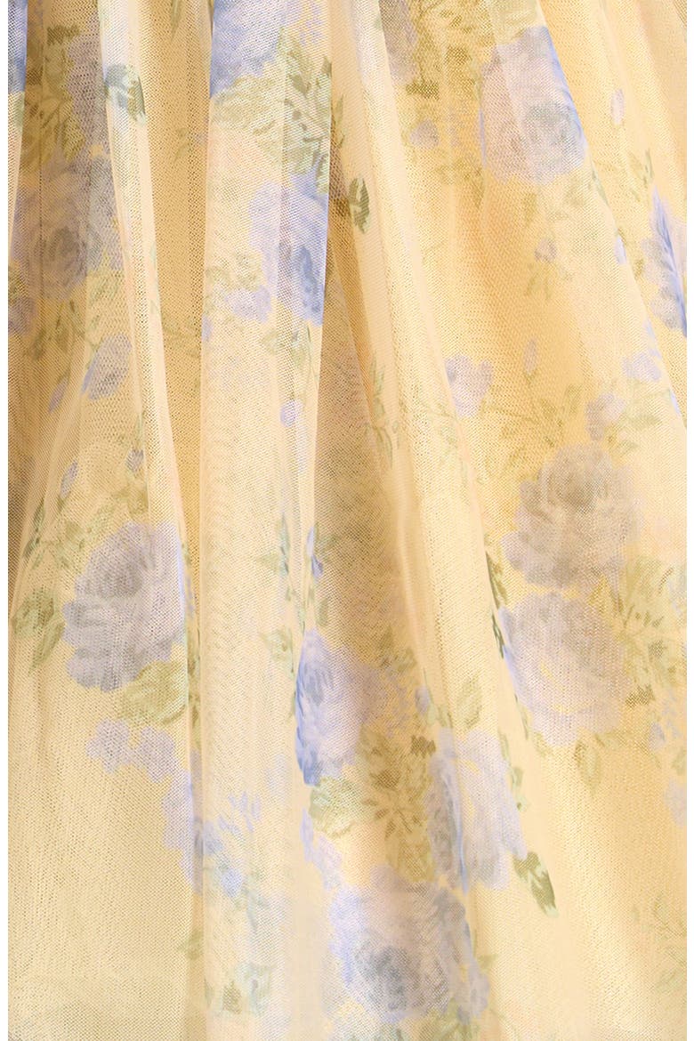 Kids' Floral Mesh Dress, Alternate, color, YELLOW