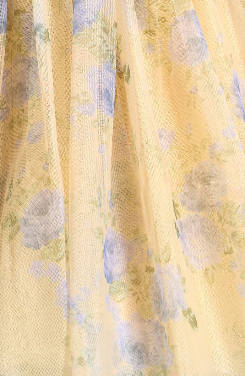 NEXT Kids' Floral Mesh Dress, Alternate, color, Yellow