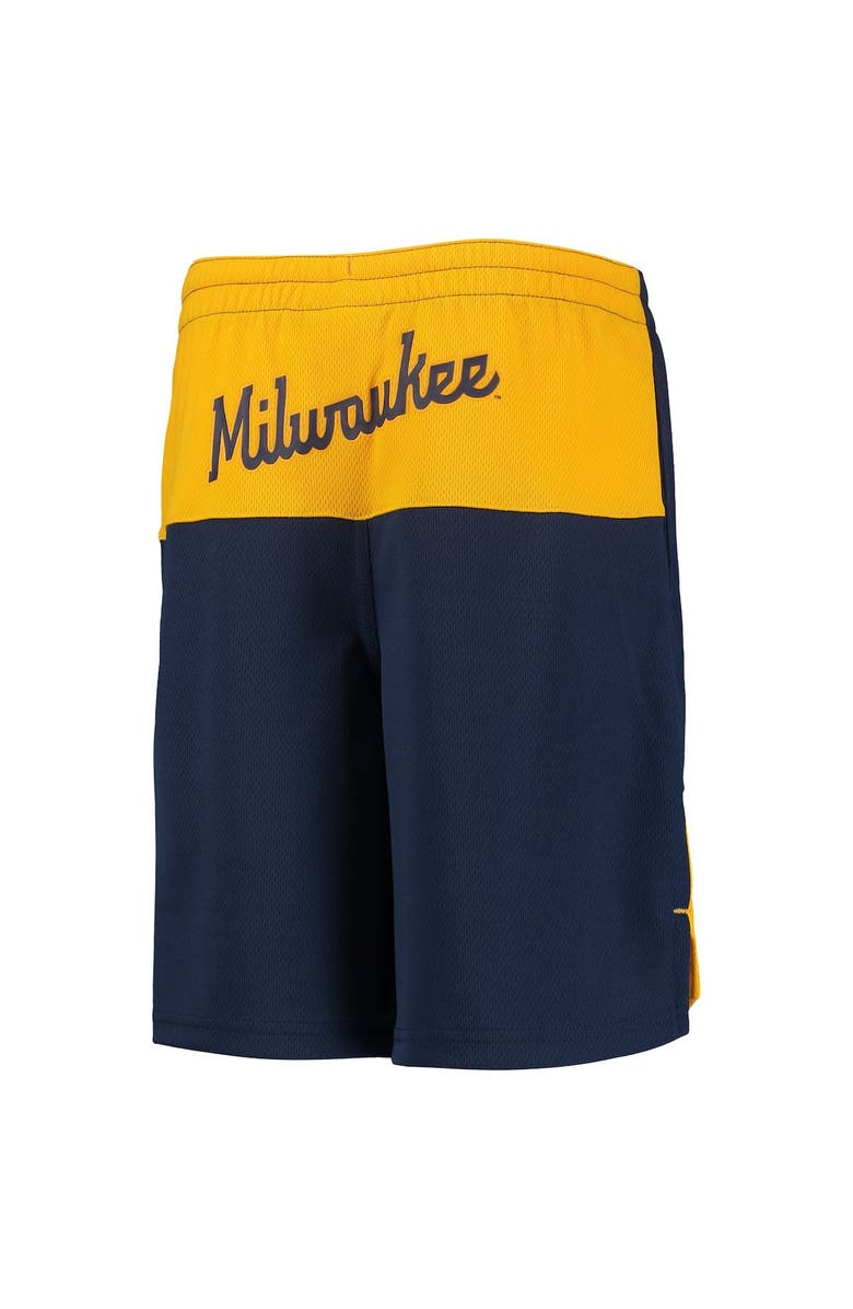 Outerstuff Youth Christian Yelich Navy Milwaukee Brewers Pandemonium Name & Number Shorts, Alternate, color, Navy