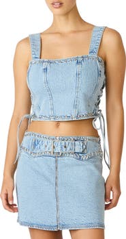 Steve Madden Babe Denim Corset Top