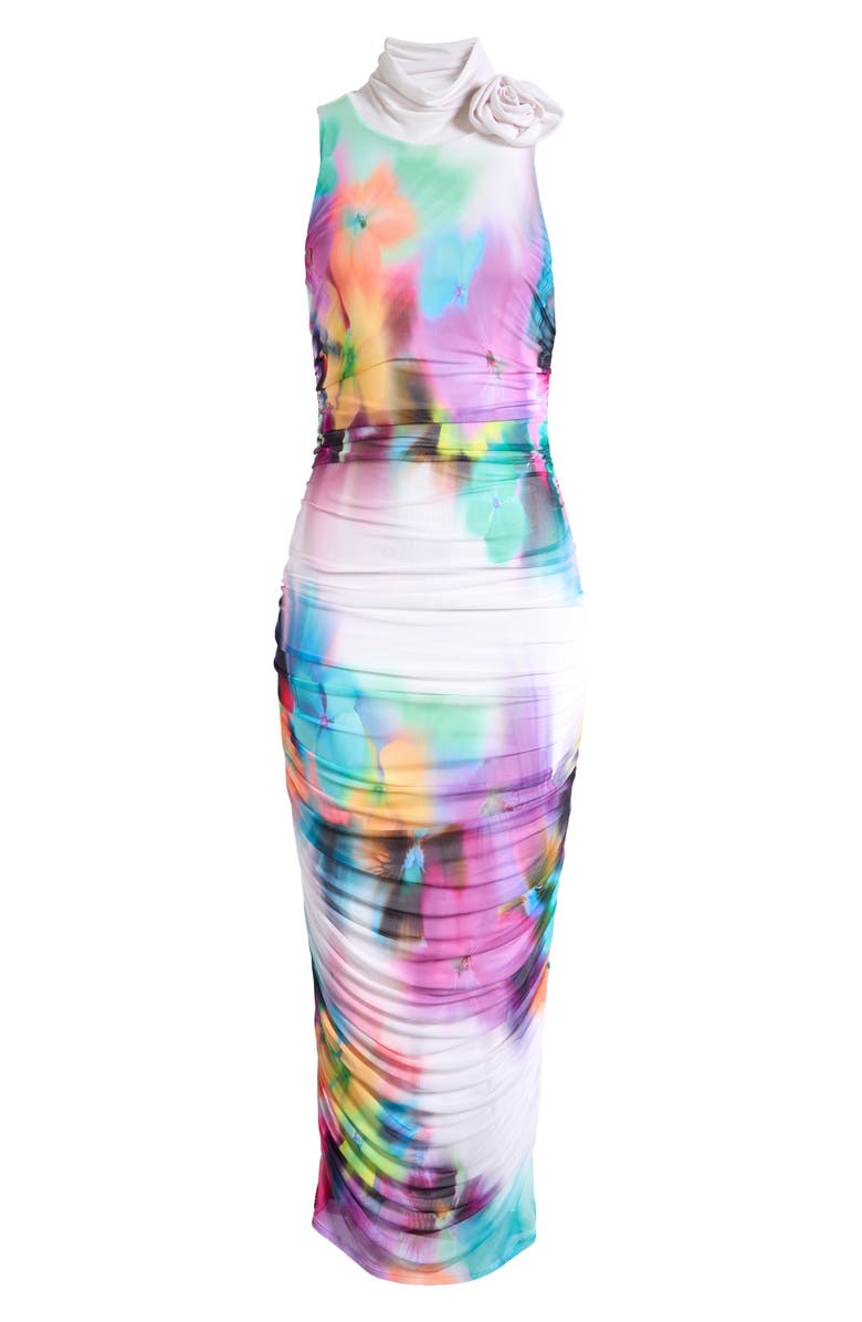 AFRM Fiorella Floral Rosette Body-Con Dress, Alternate, color, 