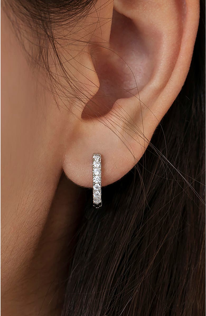 In Season Jewelry Small Multi Cubic Zirconia Huggie Earrings, Alternate, color, Silver