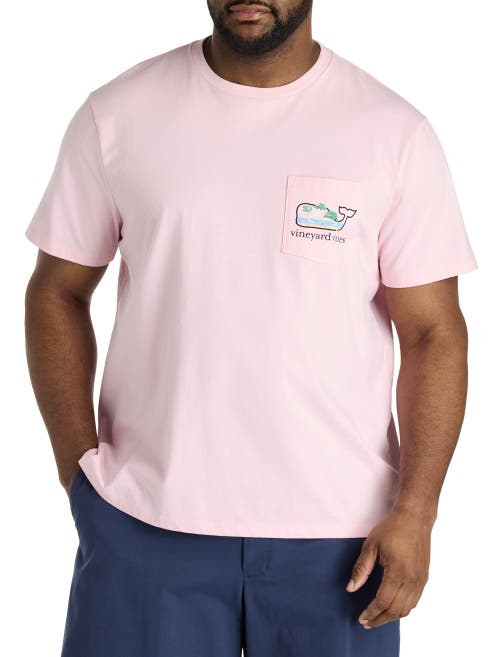 Vineyard Vines Vintage Whale Short Sleeve Pocket Tee In Flamingo