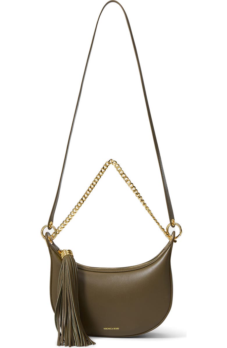 Veronica Beard Small Fortune Leather Shoulder Bag, Alternate, color, Cypress