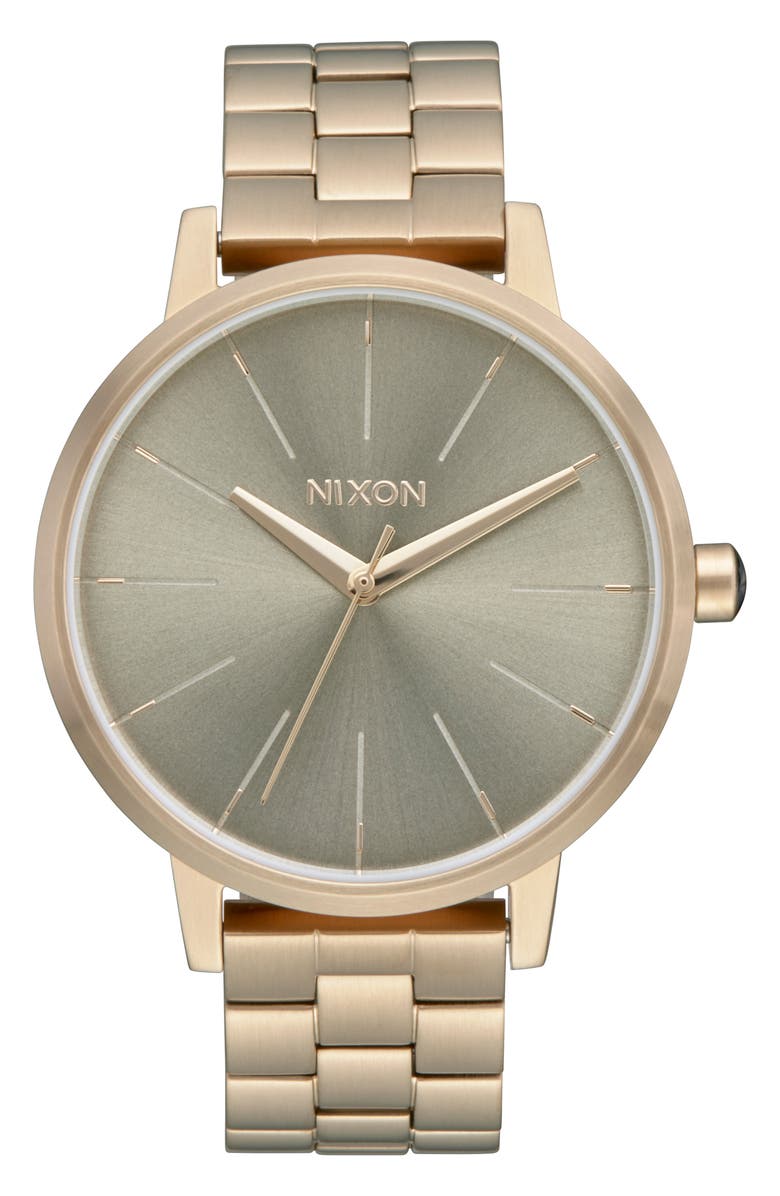Nixon The Kensington Bracelet Watch, 37mm, Main, color, Light Gold / Vintage White