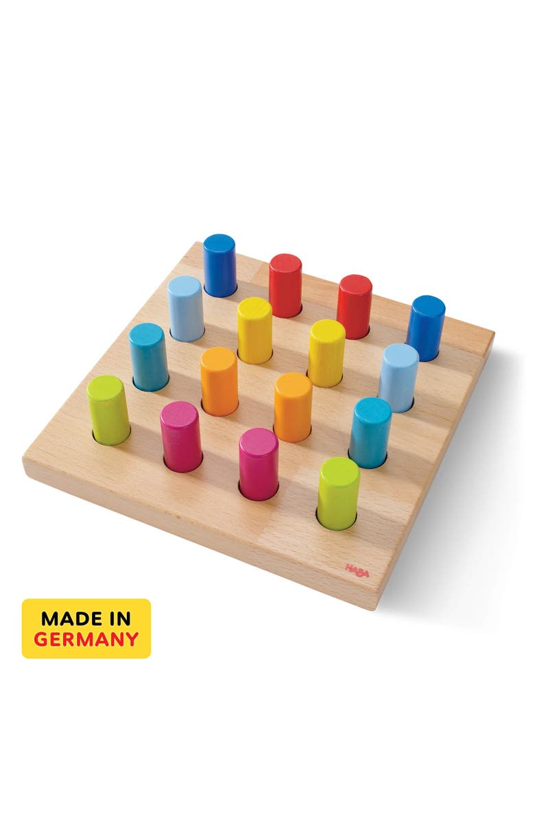 HABA Rainbow Whirls Wooden Sorting & Stacking Rings Shape Sorter, Educational Toys for 2 Year Old & Up, Color Sorting Fine Motor Toys, Made in Germany, Alternate, color, Multi