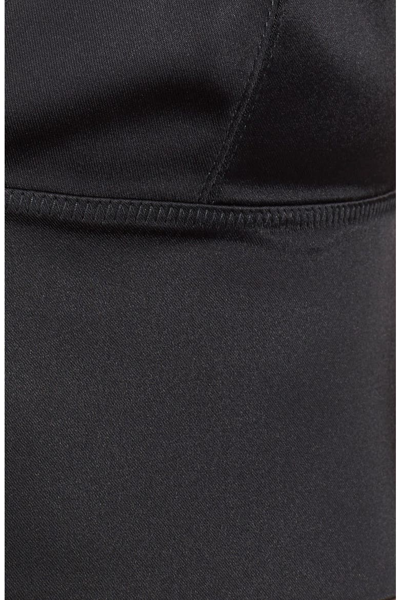 T by Alexander Wang Stretch Satin Triangle Bralette, Alternate, color, BLACK