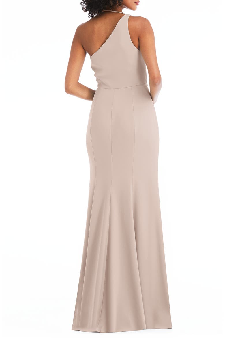 Draped Cowl Neck Trumpet Gown, Alternate, color, CAMEO