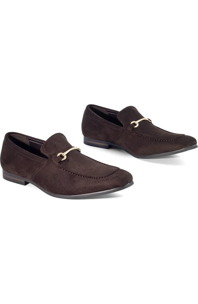 Uncut Roberts Almond Toe Loafer, Main, color, Chocolate Microsuede