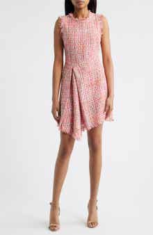 Vince Camuto Pleat Detail Bouclé Dress