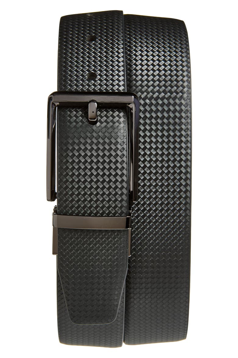 Carbon Fiber Embossed Belt, Main, color, BLACK