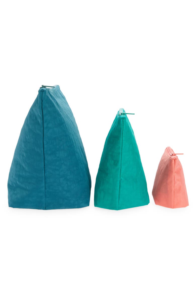 Go Set of 3 Nylon Zip Pouches, Alternate, color, WATERMELON SLICE