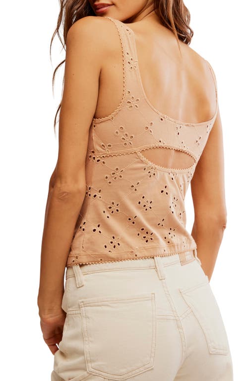 Free People Full Bloom Eyelet Knit Camisole In Brioche