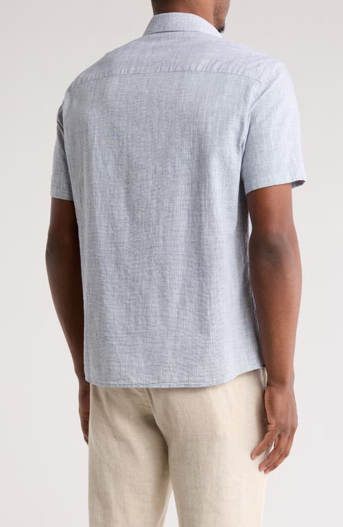 Westzeroone Lorenzo Short Sleeve Button-up Shirt In Navy