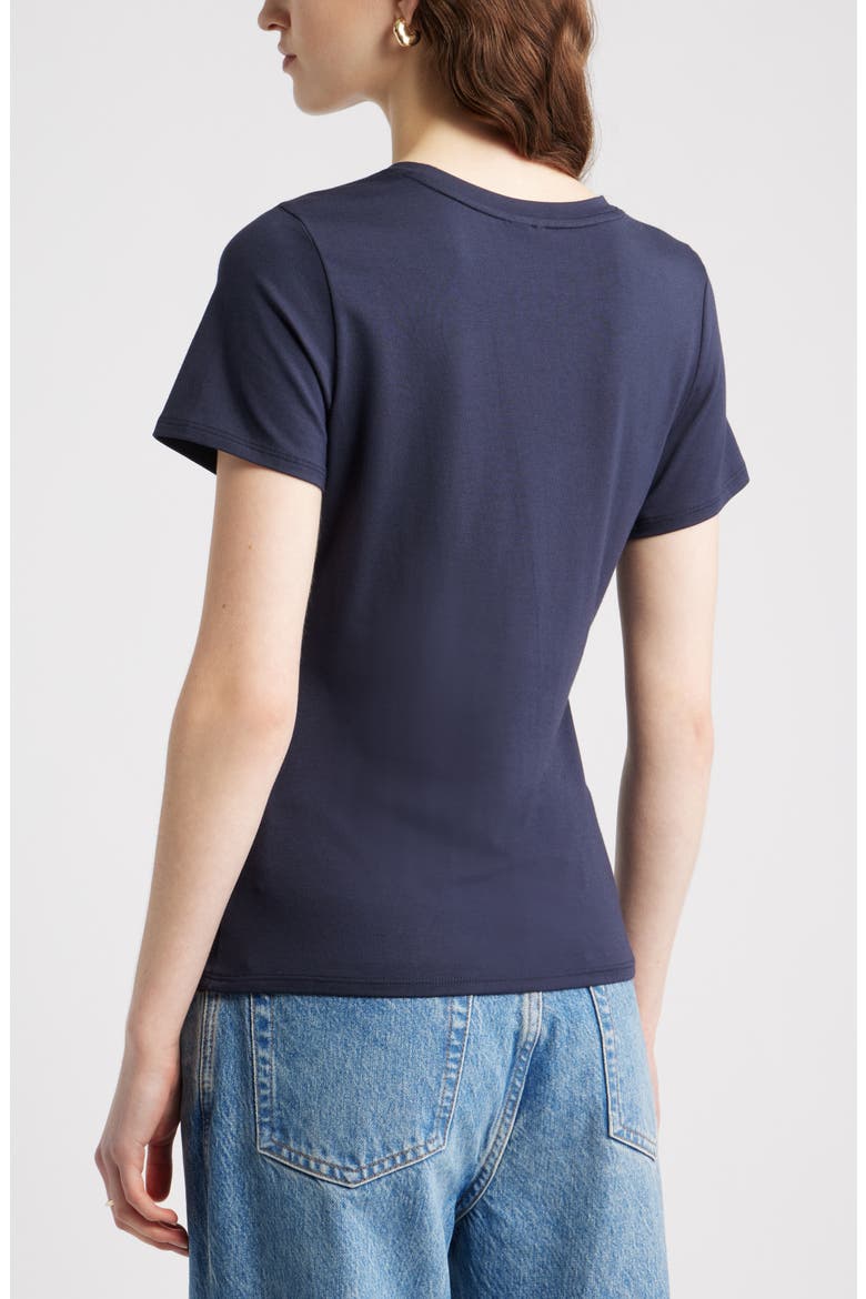 Pima Cotton Blend Crewneck T-Shirt, Alternate, color, NAVY NIGHT