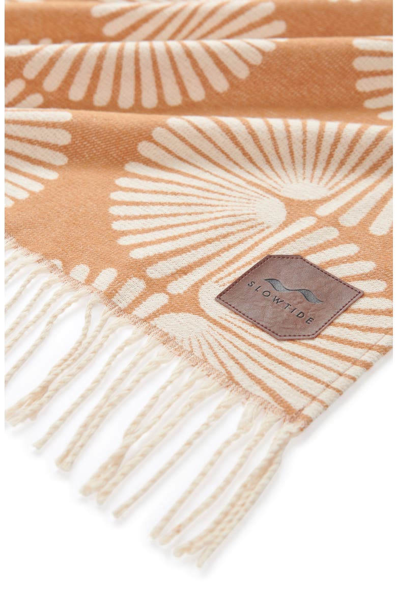 Sidewinder Fringe Trim Cotton Blanket, Alternate, color, BROWN